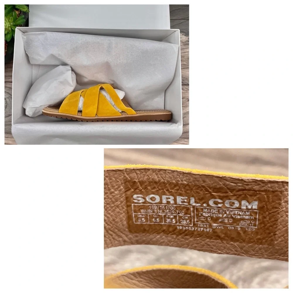 NEW Sorel Ella Woven Suede Slide Sandal 8.5